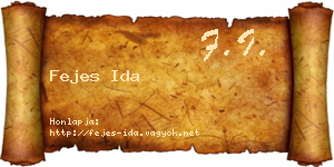 Fejes Ida névjegykártya